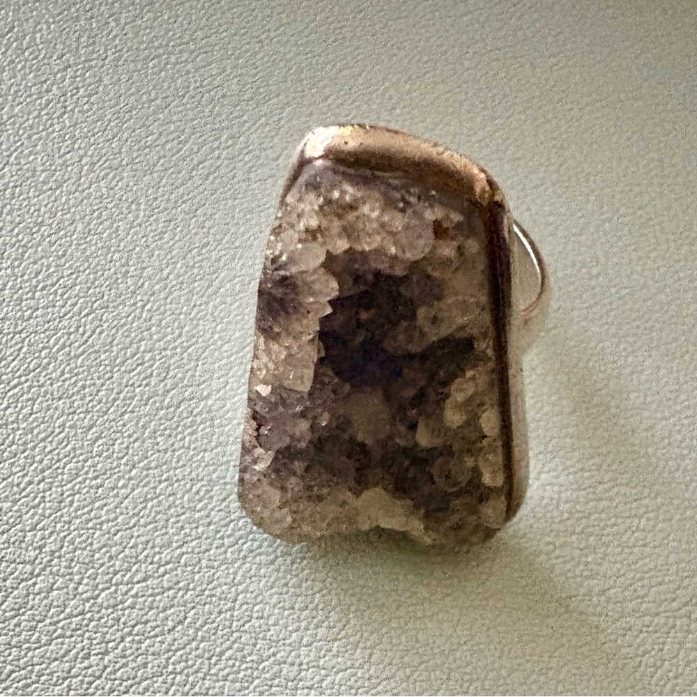 Silver and Amethyst Geo Druzy Ring